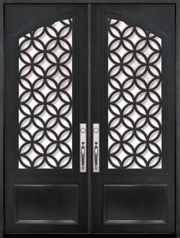 WDMA 72x96 Door (6ft by 8ft) Exterior 96in Eclectic 3/4 Arch Lite Double Contemporary Entry Door 1