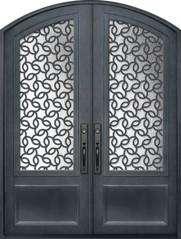 WDMA 72x96 Door (6ft by 8ft) Exterior 96in Arte 3/4 Lite Arch Top Double Contemporary Entry Door 1