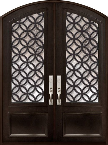 WDMA 72x96 Door (6ft by 8ft) Exterior 96in Eclectic 3/4 Lite Arch Top Double Contemporary Entry Door 1