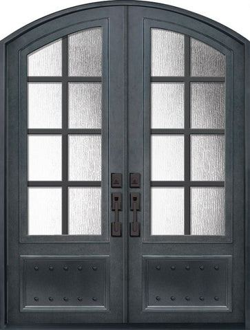 WDMA 72x96 Door (6ft by 8ft) Exterior 96in Minimal 3/4 Lite Arch Top Double Contemporary Entry Door 1