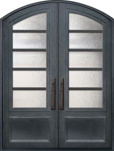WDMA 72x96 Door (6ft by 8ft) Exterior 96in Urban-5 3/4 Lite Arch Top Double Contemporary Entry Door 1