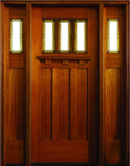 WDMA 74x80 Door (6ft2in by 6ft8in) Exterior Mahogany Woodring Leaded Glass Single/2Sidelight Tuscany 2