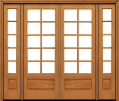 WDMA 76x96 Door (6ft4in by 8ft) Patio Mahogany 96in 10 lite French 1 Panel Double Door/2side IG Glass 1