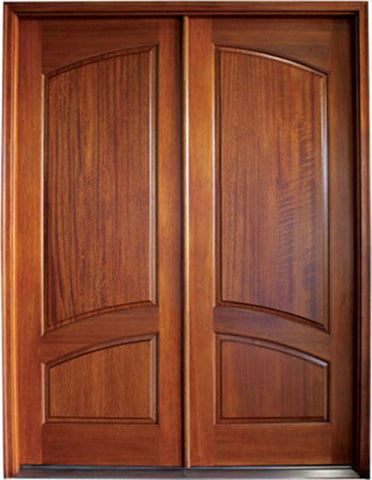 WDMA 84x80 Door (7ft by 6ft8in) Exterior Mahogany Aberdeen Solid Panel Impact Double Door 1
