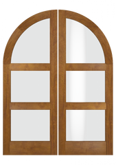 WDMA 84x84 Door (7ft by 7ft) Interior Swing Mahogany Round Top 3 Lite Transitional Home Style Exterior or Double Door 2