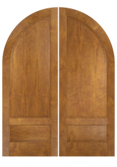 WDMA 84x84 Door (7ft by 7ft) Interior Swing Mahogany 3/4 Round Top 2 Panel Transitional Home Style Exterior or Double Door 2
