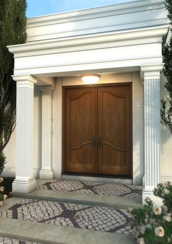 WDMA 84x96 Door (7ft by 8ft) Interior Swing Mahogany 2/3 Arch Top Raised Panel Exterior or Double Door 1
