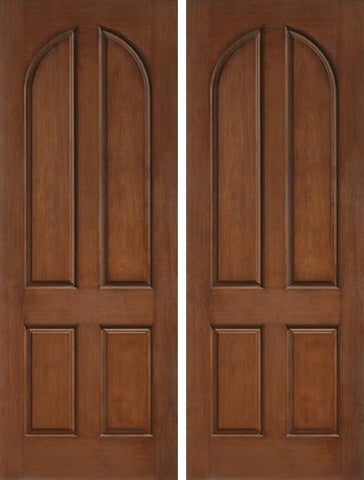 WDMA 84x96 Door (7ft by 8ft) Exterior Rustic 8ft 4 Panel Round Top Classic-Craft Collection Double Door Granite Full Lite 1