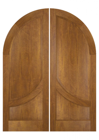 WDMA 84x96 Door (7ft by 8ft) Interior Swing Mahogany 2 Panel 2/3 Round Top Solid Transitional Home Style Exterior or Double Door 2