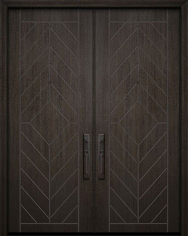WDMA 84x96 Door (7ft by 8ft) Exterior Mahogany 42in x 96in Double Lynnwood Contemporary Door 1