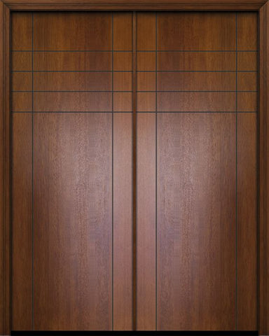 WDMA 84x96 Door (7ft by 8ft) Exterior Mahogany 42in x 96in Double Fleetwood Contemporary Door 1