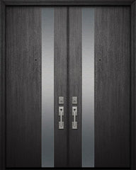 WDMA 84x96 Door (7ft by 8ft) Exterior Mahogany 42in x 96in Double Costa Mesa Steel Contemporary Door 1