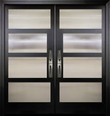WDMA 84x96 Door (7ft by 8ft) Exterior Swing Smooth 36in x 80in Double 2 Block NP-Series Narrow Profile Door 1