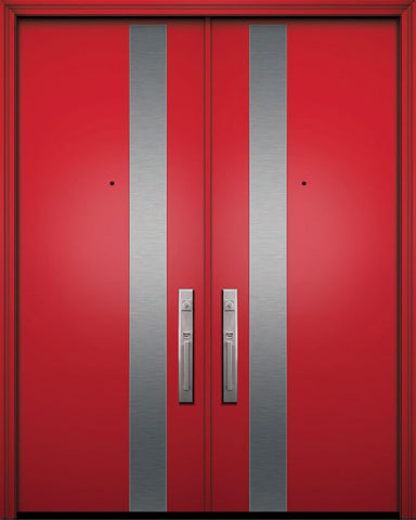 WDMA 84x96 Door (7ft by 8ft) Exterior Smooth 42in x 96in Double Costa Mesa Solid Contemporary Door 1