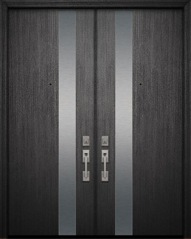 WDMA 84x96 Door (7ft by 8ft) Exterior Mahogany 42in x 96in Double Costa Mesa Solid Contemporary Door 1