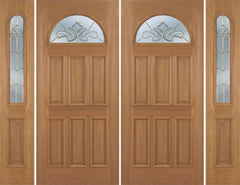 WDMA 88x80 Door (7ft4in by 6ft8in) Exterior Mahogany Jefferson Double Door/2side w/ BO Glass 1