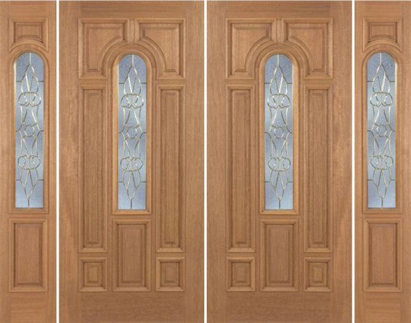 WDMA 88x80 Door (7ft4in by 6ft8in) Exterior Mahogany Revis Double Door/2side w/ OL Glass - 6ft8in Tall 1