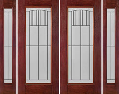 WDMA 88x80 Door (7ft4in by 6ft8in) Exterior Cherry Full Lite Double Entry Door Sidelights MI Glass 1
