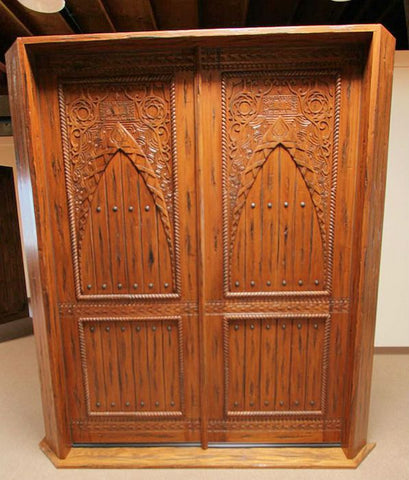 WDMA 96x120 Door (8ft by 10ft) Exterior Mahogany Moroccan Style Hand Carved Double Door 4