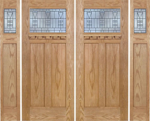 WDMA 96x80 Door (8ft by 6ft8in) Exterior Oak Pearce Double Door/2side w/ B Glass 1