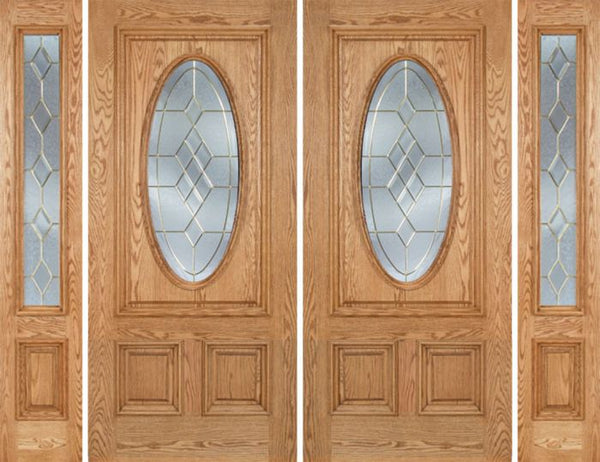 WDMA 96x80 Door (8ft by 6ft8in) Exterior Oak Watson Double Door/2side w/ A Glass 1