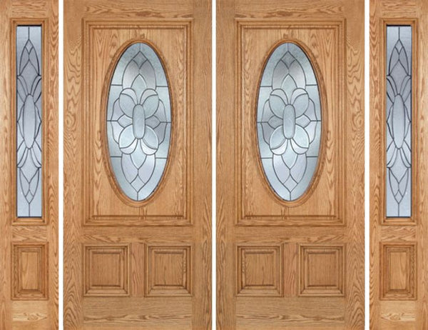 WDMA 96x80 Door (8ft by 6ft8in) Exterior Oak Watson Double Door/2side w/ BO Glass 1