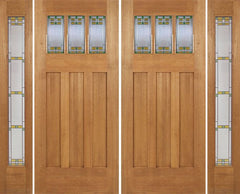 WDMA 96x84 Door (8ft by 7ft) Exterior Mahogany Barnsdale Double Door/2 Full-lite side w/ GO Glass 1