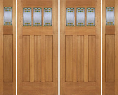 WDMA 96x84 Door (8ft by 7ft) Exterior Mahogany Barnsdale Double Door/2side w/ GO Glass 1