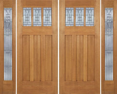 WDMA 96x84 Door (8ft by 7ft) Exterior Mahogany Barnsdale Double Door/2 Full-lite side w/ B Glass 1