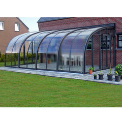 China WDMA Beautiful Design Curved Glass Veranda Glass Sunrooms Grey Color