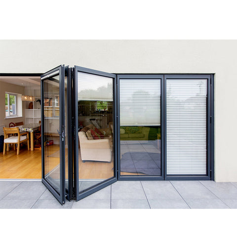WDMA Folding Open Style And Exterior Position Aluminium Bi-fold Glass Door Design Price