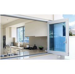 WDMA Interior Aluminium Black Triple Glazed Folding Glass Windows And Doors Folding Aluminum