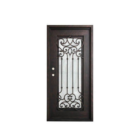 WDMA Simple Forged Iron Front Main Gate Grey Color Wrought Iron Door Grill Design