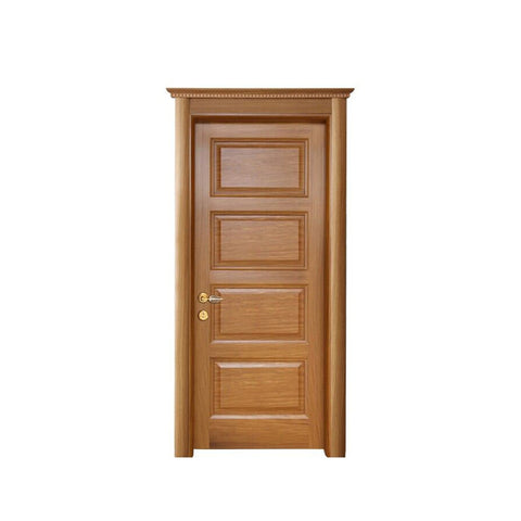 WDMA White Weathertight Interior Inner Hard Wooden Safety Room Single Door With Stained Glass Window Design