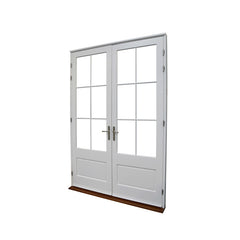 China WDMA White Weathertight Interior Inner Hard Wooden Safety Room Single Door With Stained Glass Window Design